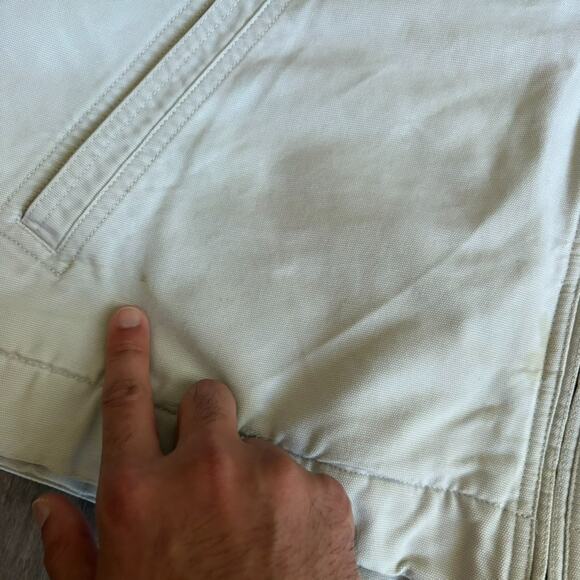 Vintage Detroit Style Jacket Size XXL Sherpa Lined Work Cream Canvas Tommy Worn - Picture 5 of 9